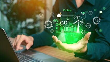 Carbon emission reduction target, Green economy and sustainability Net Zero future.  Responsibility for the environment. Sustainable development, Goals sustainable planet by 2050.