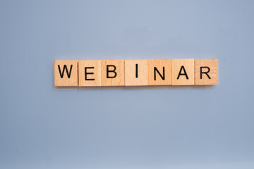 Webinar word on wooden tiles 
