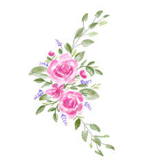 Illustration of an Watercolor Floral Bouquet