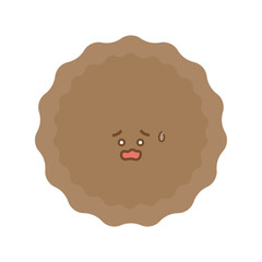 慌てた表情の茶色いキャラクター - 菌やウイルス、匂いや汚れ、便や過敏性腸症候群などのイメージ素材