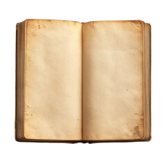 Vintage Blank Open Book on Transparent Background for Creative Projects