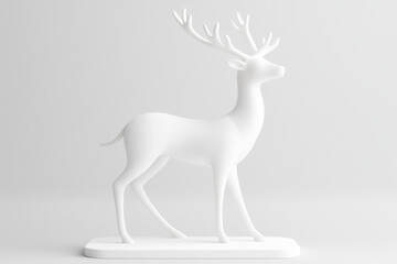 Obraz premium A stylized white deer sculpture presenting elegance and simplicity in design.