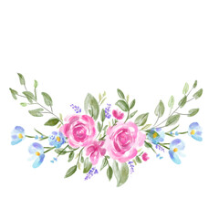 Illustration of an Watercolor Floral Bouquet