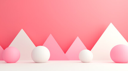 A vibrant display of abstract shapes in pink and white, perfect for modern designs.