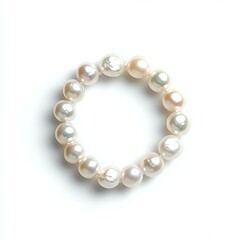 Fototapeta premium Elegant pearl bracelet on a white background.