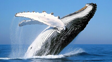 AI Generate A Humpback Whale Breaching The Ocean Surface