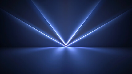 Fototapeta premium Abstract blue light beams create a dynamic visual effect on smooth surface.