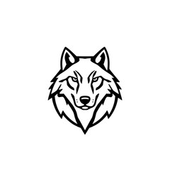Naklejka premium Wolf head, wolf, wolf, icon, symbol, vector art, a circle, a simple logo, minimalist, with a white background.