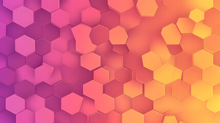 A background of hexagons in various shades of pink and orange, creating an abstract pattern with a gradient effect
