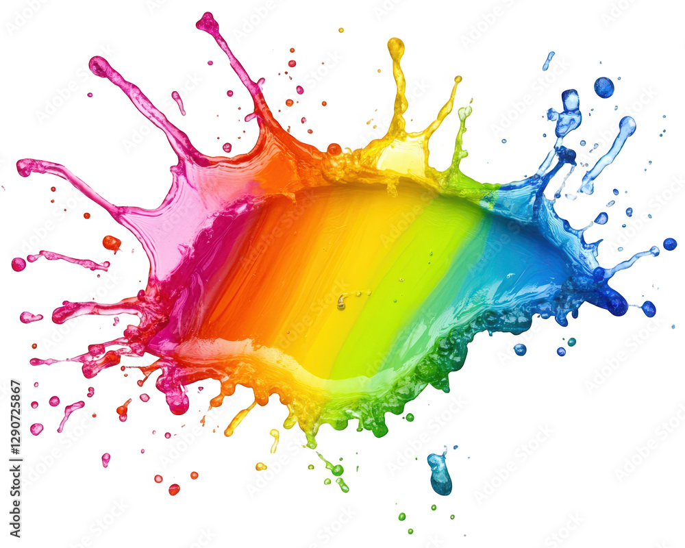 Aufkleber colorful paint splash creating vibrant rainbow effect, ideal for artistic designs and backgrounds. t