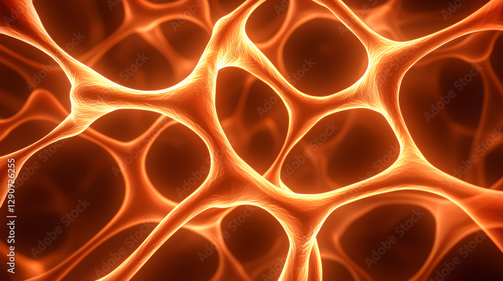 Poster abstract view of interconnected cells, showcasing intricate patterns and vibrant colors.