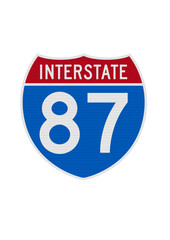 Vector illustration of the New York Interstate 87 road sign