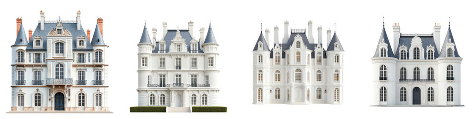 Fototapeta premium Magnificent Historic Castles Palaces Mansions and Chateaus Architectural in Vintage Renaissance Baroque and Gothic Styles