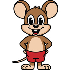 Clean and Bold Rat Illustration on White.