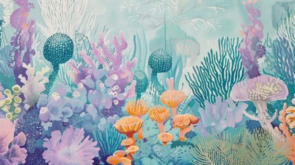 Underwater Coral Reef Dreamscape: A Serene Vision of Ocean Life