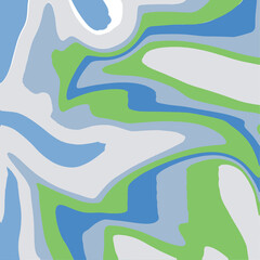 Abstract Blue and Green Wavy Pattern Artwork for Decorative Backgrounds
