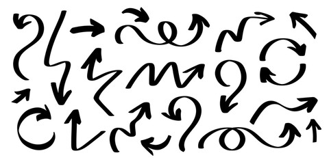 Hand Drawn arrows vector illustrations set