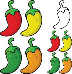Illustration of cayenne pepper on white background