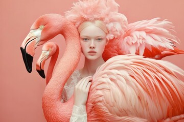 Naklejka premium Exploring the fusion of beauty and nature in pastel hues.