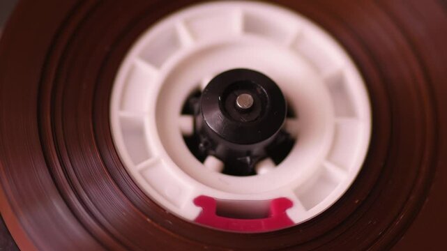 cassette tape recorder, spinning reel with tape audio cassette macro, vintage stereo tape recorder