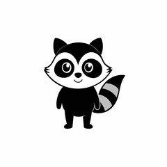 Vector illustration of a raccoon silhouette