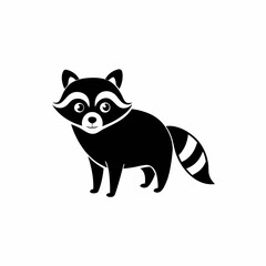 Vector illustration of  a raccoon silhouette