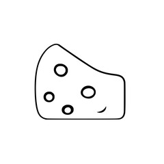 Cartoon Cheese Slice with Holes
