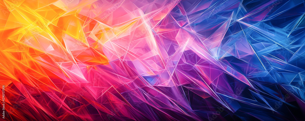 Aufkleber dynamic abstract background with vibrant colors and fluid geometric shapes.