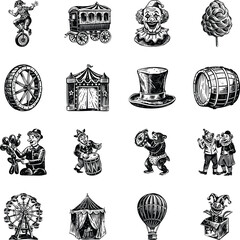 Bundle of Vintage Festival and Fair Illustrations   © creativestall