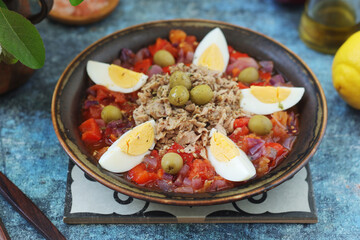 A traditional dish of Tunisian cuisine - Mechouia salad	