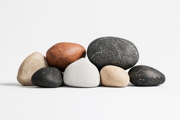 Smooth stones stacked together create harmonious and calming arr
