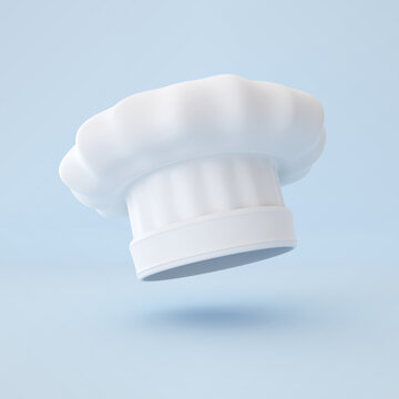 Chef's hat on blue background. 3d-rendering