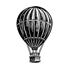 Naklejka premium Sketchy illustration of a flying hot balloon