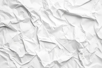 Fototapeta premium Crumpled white paper texture as a versatile background for design projects and artistic purposes, Blank white crumpled and creased paper poster texture background