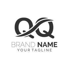 QQ logo design. Trendy awesome artistic QQ initial based Alphabet icon logo.