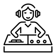 A line style icon of music dj 