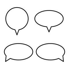 Speech Bubble Icon Set. Speech Balloon Icon Vector. Chat Bubble Line Art Icon for Apps and Websites.
