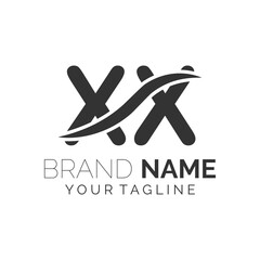 XX logo design. Trendy awesome artistic XX initial based Alphabet icon logo.