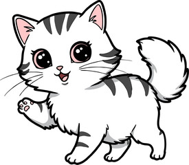 Kitten adorable cute and female Cat Playing Style Transparent funny actions beautiful vector artwork vinyl DTF cut vector poster acrylic t-shirt poster interior logo editable Wall Sticker decor mug po