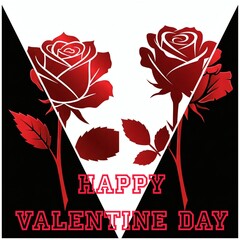 Happy Valentine Day with Red Roses