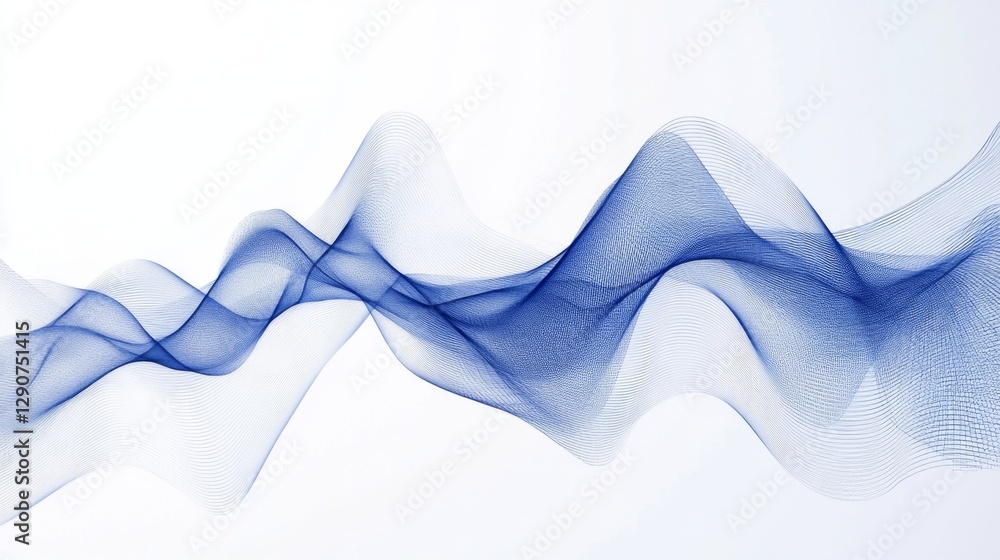 Aufkleber minimalistic line graph in blue tones on a white background, showing rising and falling trends with 