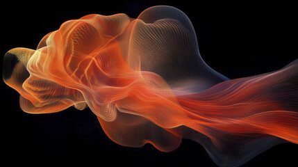 Obraz premium Surreal digital wave simulation with fluid forms and vibrant colors, creating abstract visual experience. flowing lines evoke sense of movement and depth