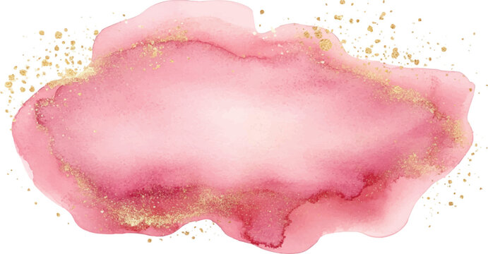 Red pink paint artistic dry brush stroke. Watercolor acrylic hand painted backdrop for print, web design and banners. Realistic vector background texture - Powered by Adobe