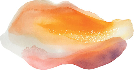 Red orange paint artistic dry brush stroke. Watercolor acrylic hand painted backdrop for print, web design and banners. Realistic vector background texture