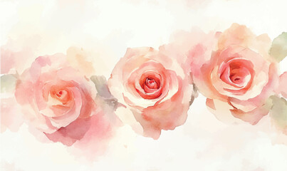 Obraz premium Pastel colors flowers in the light watercolor background, card with wild herbs