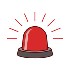 Fototapeta premium Red Emergency Alert Light Icon with Flashing Rays