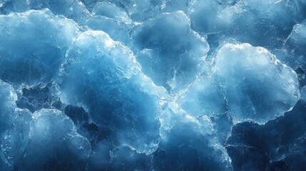 Frozen Sea Ice Texture, Arctic Ocean, Ice Floes, Sunlight on Ice