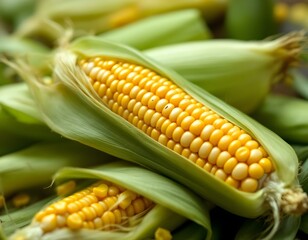 Close-up of Fresh Corn on the Cob.