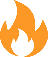 Simple, stylish orange flame icon. Perfect for websites, apps, and presentations needing a heat, energy, or passion symbol.  Clean design, easily scalable for various sizes.