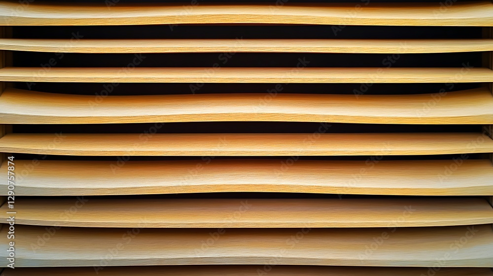 Aufkleber horizontal wooden slats abstract background showing parallel lines and shadow
